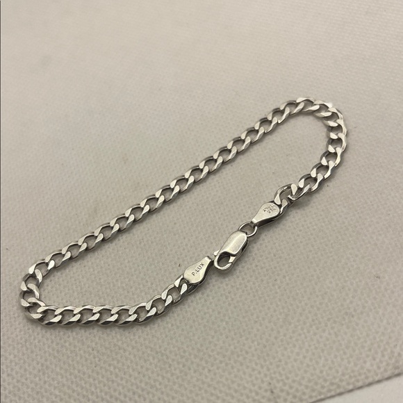 P Lux Italy 925 Sterling Silver Curb Chain Bracelet